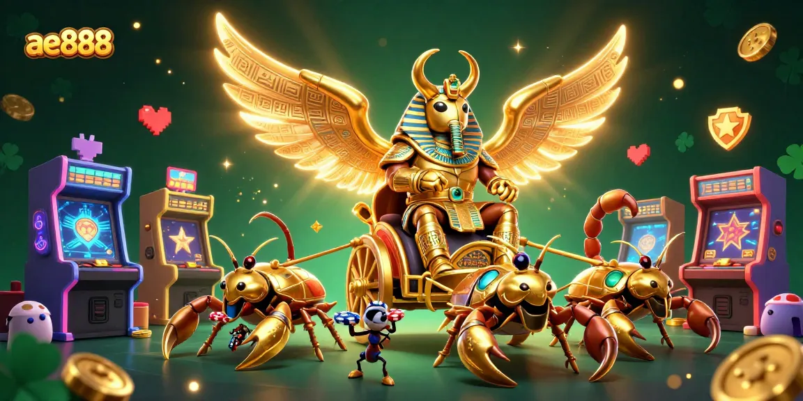 Play exciting games with ae888 at a vibrant casino scene filled with action and colorful elements.