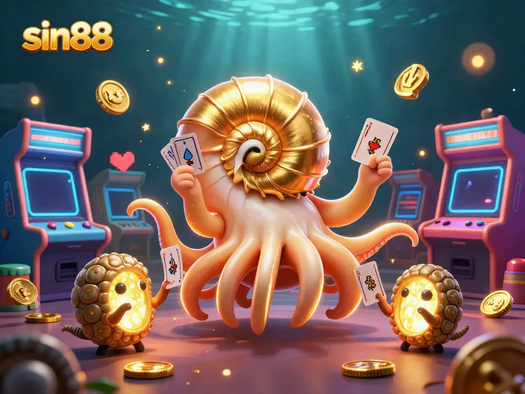 Experience winning moments with sin88 as the giant nautilus roulette spins with card hands surrounded by bright gaming elements.