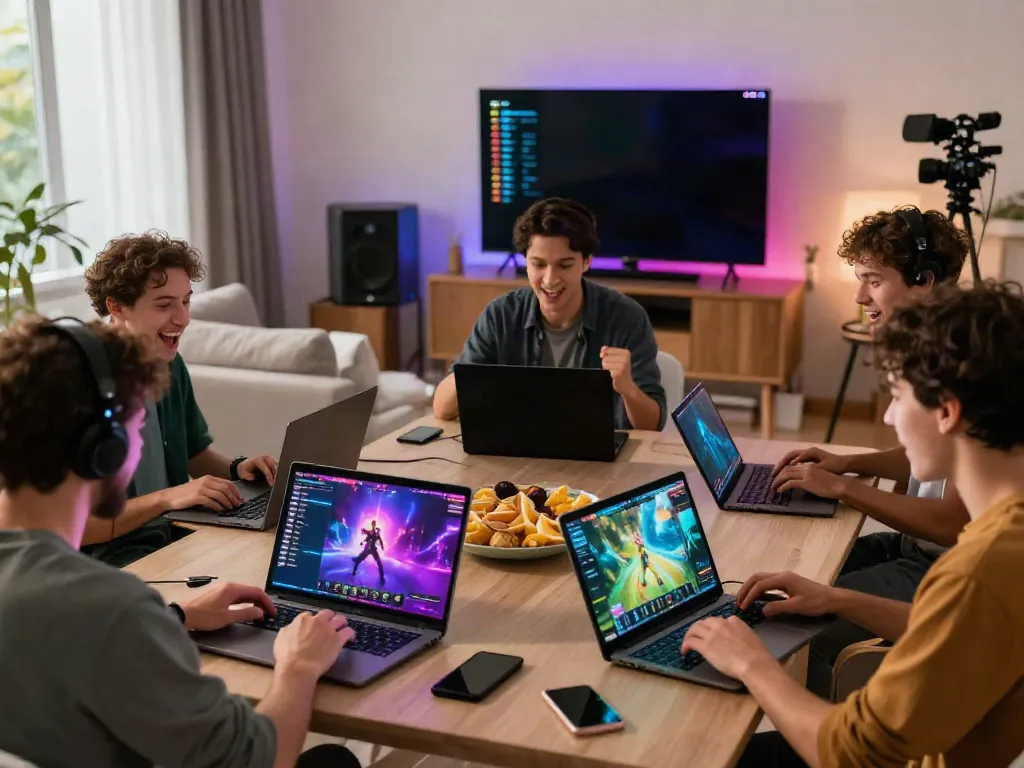 Players enjoying a thrilling game session online at Hitclub in a cheerful living room