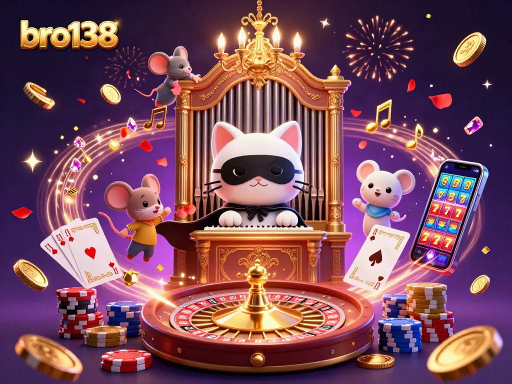 Experience thrilling wins at bro138 with vibrant casino illustrations featuring excitement-filled gaming elements.