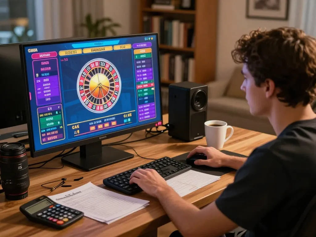 Player analyzing strategy during an online roulette game at rr88, enhancing their gaming experience.
