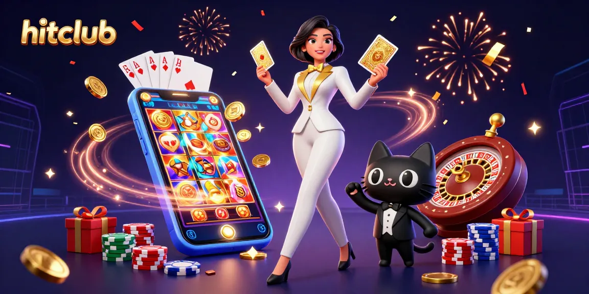 Experience thrilling wins at hitclub with an engaging casino-themed scene featuring vibrant casino elements.