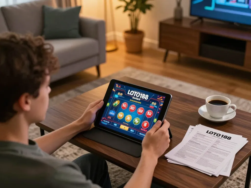 Engaging with the LOTO188 LINK for strategic online gaming experience at home.