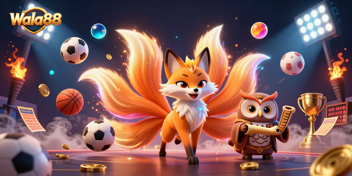 Wala88 captures the excitement of betting with dynamic sports elements and vibrant characters.